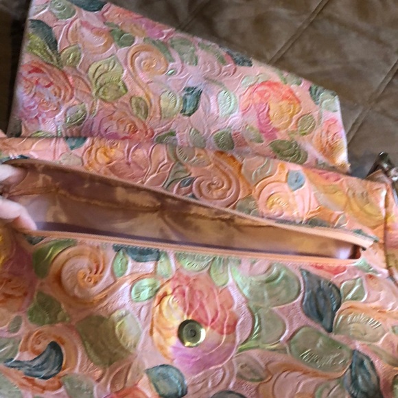 Bridget Shuster Large Leather Flowered Diaper Bag - Picture 3 of 8